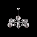 Atlas Krom Füme Cam 6’lı Avize | Modern Salon Avizesi