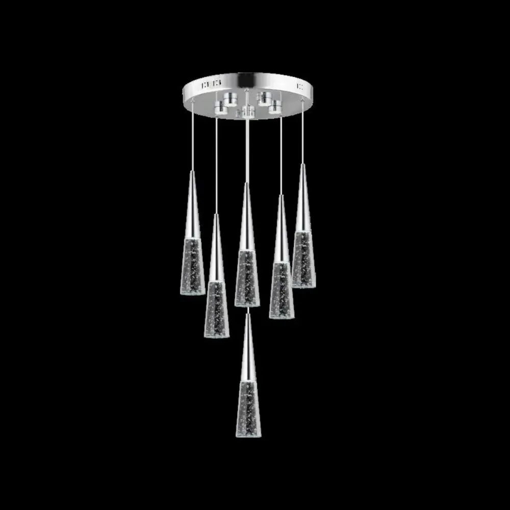 Kahire 102 Sarkıt Ledli Avize 3+1 (2) Kahire 102 Sarkıt Led'li Avize 3+1 (Gümüş) - Görsel 1
