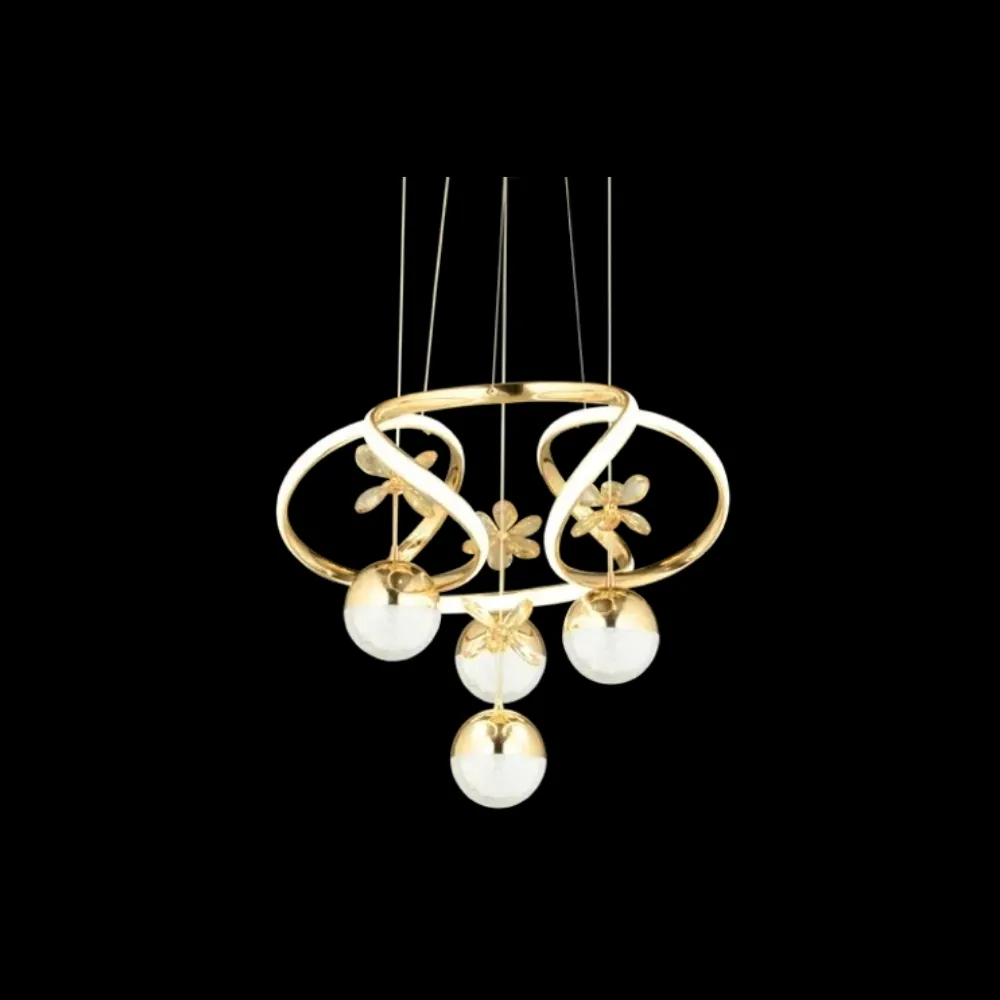 Lilyum Ledli Avize Lilyum Gold 3 Renkli Led'li Dim'lenebilir Avize - Görsel 1