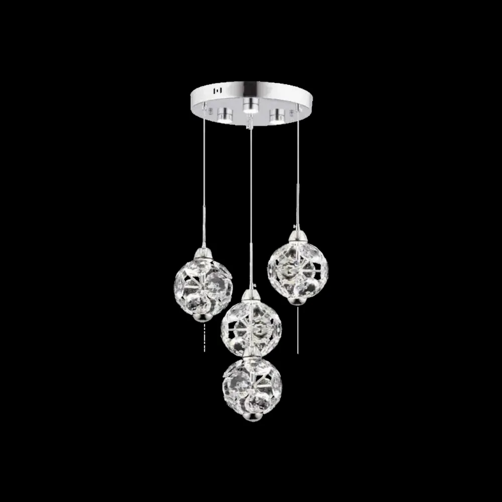 Nazar 127 Sarkıt Ledli Avize 3+1 (2) Nazar 127 Sarkıt Led'li Avize 3+1 (Gümüş) - Görsel 1
