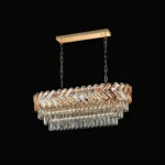 Sahra Kesme Kristal Avize Gold | Modern ve Gösterişli Yemek Masası Avizesi