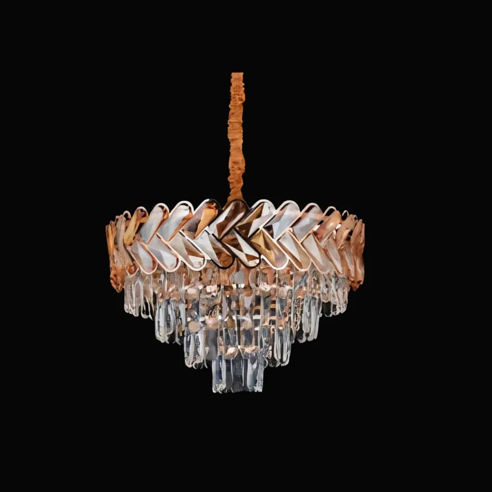 zühre Sahra Kesme Kristal Avize Gold | Modern ve Gösterişli Salon Avizesi - Görsel 1